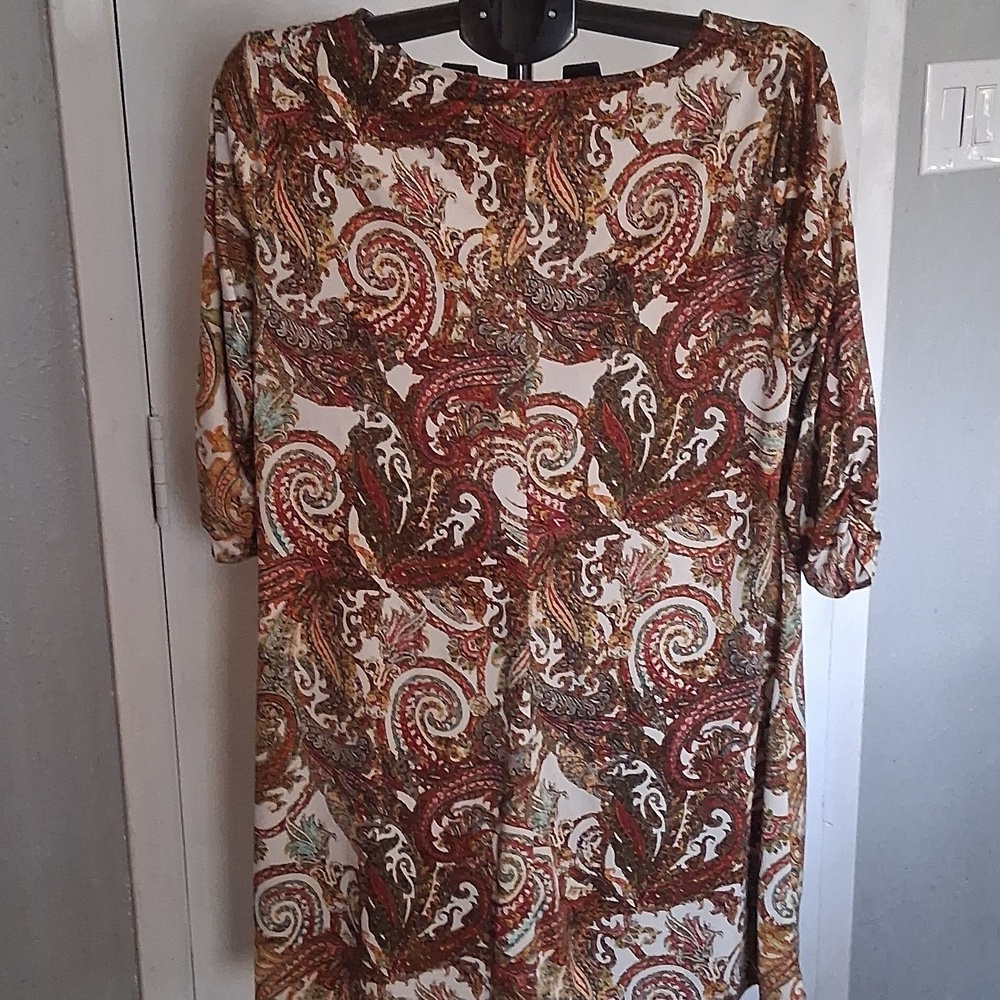 Cato Plus Size Paisley Print Dress 22/24 – 3/4 Sleeve, Stretch, Versatile, Boho - Picture 4 of 7